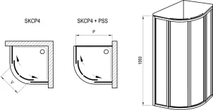 Душова кабіна SKCP4- 90 195 Чорний TRANSPARENT №2