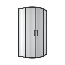 R90RCB Душова кабіна ROUND напівкругла чорна 900x900x1900 мм скло прозоре
