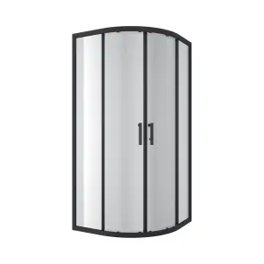 R90RCB Душова кабіна ROUND напівкругла чорна 900x900x1900 мм скло прозоре №1