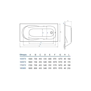 Ванна Olimpia 150x70 №4