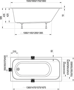 Ванна CHROME SLIM 160x70 №3