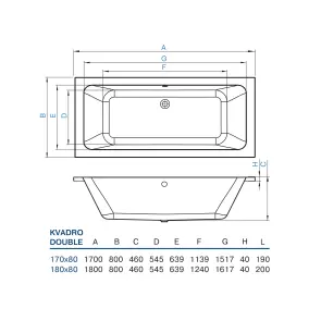 Ванна Kvadro Double 170х80 №4