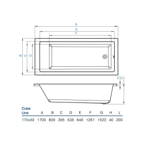 Ванна Cube Line 170х80 №4