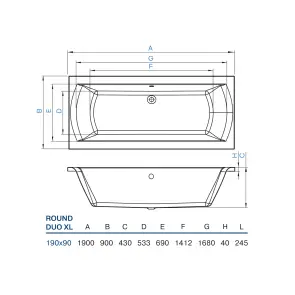 Ванна Round DUO XL 190х90 №4