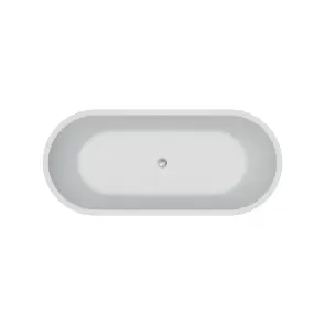 Ванна акрилова окремостояча суцільнолита AquaLuxe 1700x750 White/Matt Black з сифоном №1