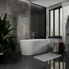 Ванна акрилова окремостояча суцільнолита PureLine 1600x800 White з сифоном №3