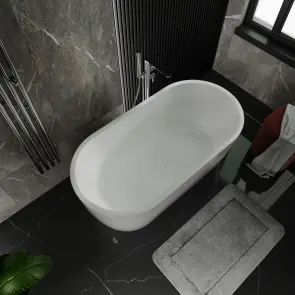 Ванна акрилова окремостояча суцільнолита PureLine 1600x800 White з сифоном №4