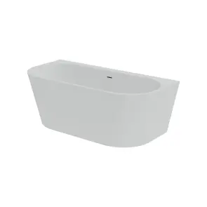 Ванна акрилова окремостояча суцільнолита пристінна Euforia 1600x750 White з сифоном №2