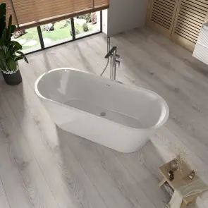 Ванна акрилова окремостояча суцільнолита Elara 1700x700 White з сифоном №3