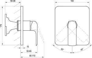 FL 066.00 Змішувач прихованого монтажу без перемикача для R-box №5