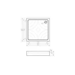 Поддон Grace акриловий 90x90, квадратний №4