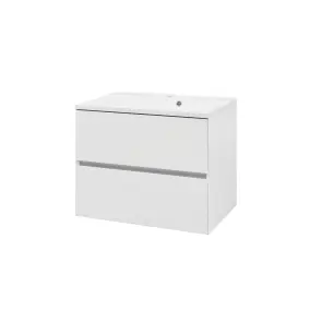 Тумба консольна NEON CUBE 700 (біла) з умивальником GLR 70 №1