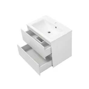 Тумба консольна NEON CUBE 700 (біла) з умивальником GLR 70 №2
