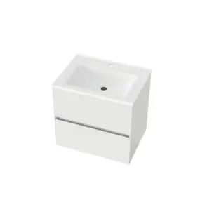Тумба консольна NEON CUBE 600 (біла) з умивальником GLR 60 №1