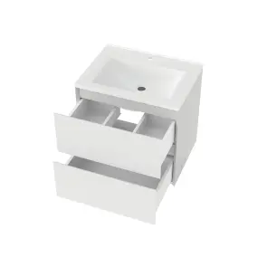 Тумба консольна NEON CUBE 600 (біла) з умивальником GLR 60 №2