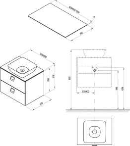 Стільниця під умивальник 1200 Comfort білий №3