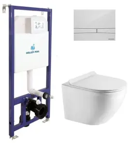 Інсталяція Koller Pool Dune 1200SL + Integro Cosmo White панель змиву + підвісний унітаз ROUND №1