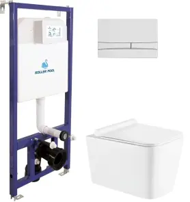 Інсталяція Koller Pool Dune 1200SL + Integro Cosmo White панель змиву + підвісний унітаз Kvadro №1