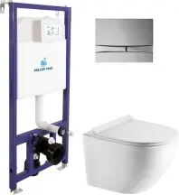 Інсталяція Koller Pool Dune 1200SL + Integro Cosmo Chrome панель змиву + підвісний унітаз Round SMART