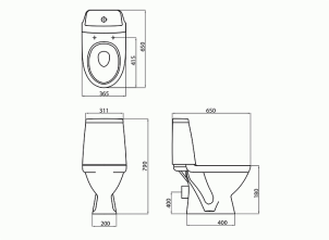 Modo Компакт підлоговий, горизонтальний, 3/6л, сидіння Duroplast Soft Close №3