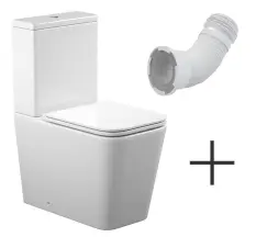 KVADRO SMART комплект : унітаз підлоговий з сидінням Soft-close + бачок (Змив Торнадо) + гнучка підводка