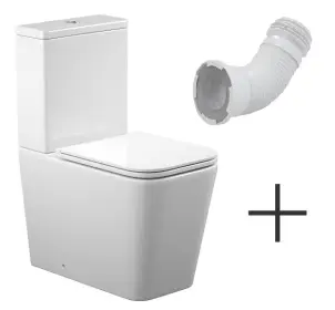 KVADRO SMART комплект : унітаз підлоговий з сидінням Soft-close + бачок (Змив Торнадо) + гнучка підводка №1