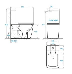KVADRO SMART комплект : унітаз підлоговий з сидінням Soft-close + бачок (Змив Торнадо) + гнучка підводка №2