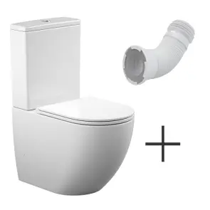 ROUND SMART комплект : унітаз підлоговий з сидінням Soft-close + бачок, змив Tornado + гнучка підводка №1