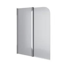 Шторка на ванну QP95(left) двоелементна 1150х1400 chrome; grape