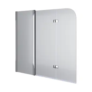Шторка на ванну QP96(right) трьохелементна 1500x1400 chrome; grape №1