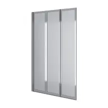 Шторка на ванну трьохелементна Style 1000х1500мм (left) chrome, скло 4мм grape