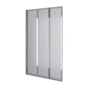 Шторка на ванну трьохелементна Style 1000х1500мм (left) chrome, скло 4мм grape №1