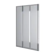 Шторка на ванну трьохелементна Style 1000х1500мм (right) chrome, скло 4мм grape
