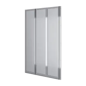 Шторка на ванну трьохелементна Style 1000х1500мм (right) chrome, скло 4мм grape №1