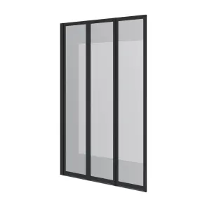 Шторка на ванну трьохелементна Style 1000х1500мм (left) black matt, скло 4мм clear №1