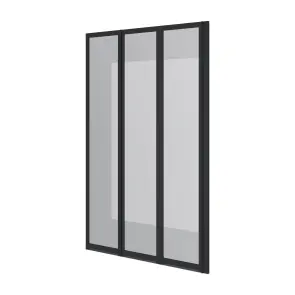 Шторка на ванну трьохелементна Style 1000х1500мм (right) black matt, скло 4мм clear №1