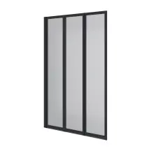Шторка на ванну трьохелементна Style 1000х1500мм (left) black matt, скло 4мм grape