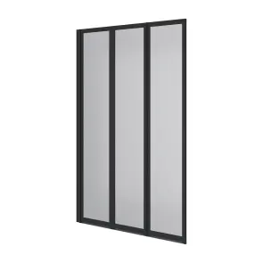 Шторка на ванну трьохелементна Style 1000х1500мм (left) black matt, скло 4мм grape №1
