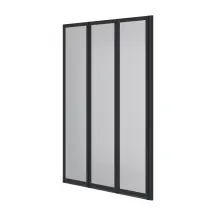 Шторка на ванну трьохелементна Style 1000х1500мм (right) black matt, скло 4мм grape