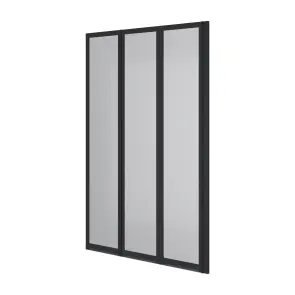 Шторка на ванну трьохелементна Style 1000х1500мм (right) black matt, скло 4мм grape №1
