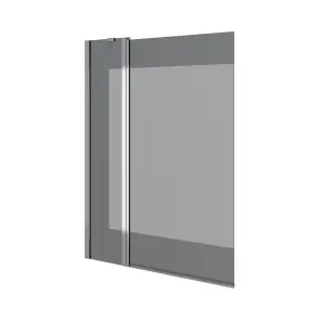 Шторка на ванну двоелементна Dakota 1100х1400мм chrome, скло 6мм europe grey №1