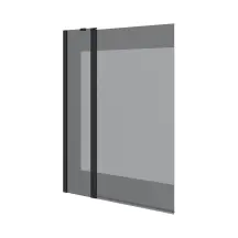 Шторка на ванну двоелементна Dakota 1100х1400мм black matt, скло 6мм europe grey