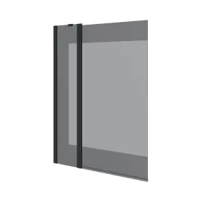 Шторка на ванну двоелементна Dakota 1100х1400мм black matt, скло 6мм europe grey №1