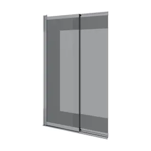 Шторка на ванну двоелементна Style 1000х1500мм chrome, скло 6мм europe grey №1
