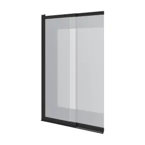 Шторка на ванну двоелементна Style 1000х1500мм black matt, скло 6мм clear №1