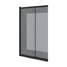 Шторка на ванну двоелементна Style 1000х1500мм black matt, скло 6мм europe grey