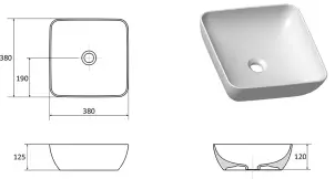 Умивальник Керамічний Uni 380 S Slim Білий №2