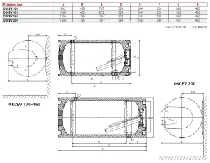 Бойлер електричний, гориз. OKCEV160 model 2016 (1106308111) №2