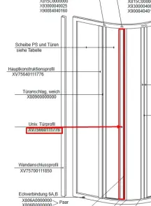 XV 75660111776 Профіль двері SKKP 7566/ 01 білий 1776 №1