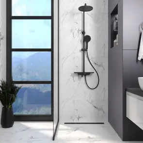 Трап лінійний AQUA 70cм та решіткою Line mattblack №4